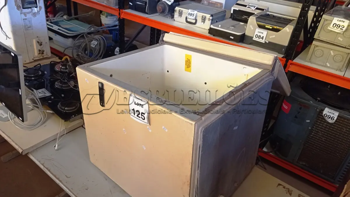 LOTE 125 - 01 CAIXA TÉRMICA. (NO ESTADO) ATENÇÃO! FAZER A VISITAÇÃO ANTES DE ARREMATAR, NÃO SABEMOS SE FUNCIONA, LEILÃO NÃO TEM GARANTIA E NEM DEVOLUÇÃO, SUJEITO A POSSÍVEIS AVARIAS VISÍVEIS/OCULTAS E/OU AUSÊNCIA DE COMPONENTES.