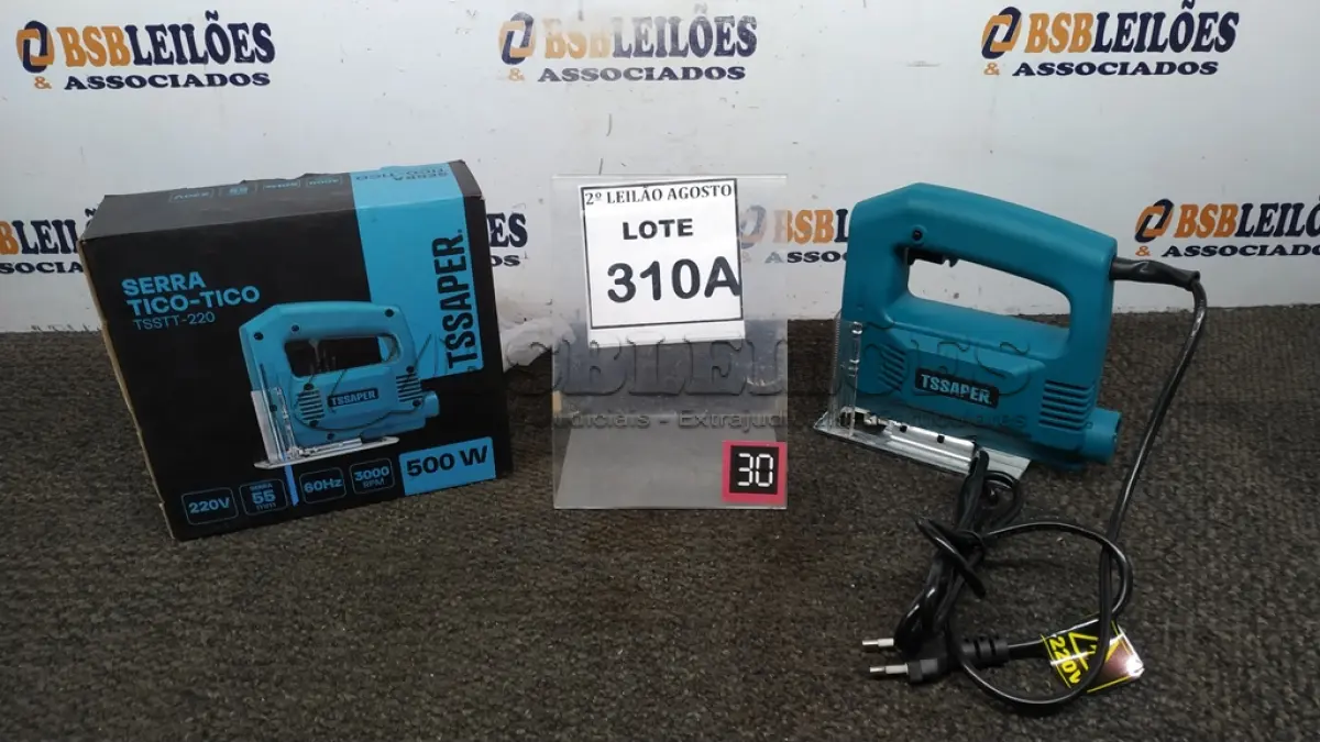 LOTE 310 - 01 SERRA TICO TICO TSSAPER 500W 220V COM SERRA RPM 3000 60HZ. (NO ESTADO) ATENÇÃO! FAZER A VISITAÇÃO ANTES DE ARREMATAR, NÃO SABEMOS SE FUNCIONA. LEILÃO NÃO TEM GARANTIA E NEM DEVOLUÇÃO, SUJEITO A POSSÍVEIS AVARIAS VISÍVEIS/OCULTAS E/OU AUSÊNCIA DE COMPONENTES..  (NO ESTADO) ATENÇÃO! FAZER A VISITAÇÃO ANTES DE ARREMATAR, NÃO SABEMOS SE FUNCIONA. LEILÃO NÃO TEM GARANTIA E NEM DEVOLUÇÃO, SUJEITO A POSSÍVEIS AVARIAS VISÍVEIS/OCULTAS E/OU AUSÊNCIA DE COMPONENTES.