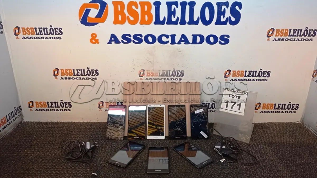 LOTE 171 - 08 CELULARES MARCA POSITIVO E 02 CARREGADORES. (NO ESTADO) ATENÇÃO! FAZER A VISITAÇÃO ANTES DE ARREMATAR, NÃO SABEMOS SE FUNCIONA, LEILÃO NÃO TEM GARANTIA E NEM DEVOLUÇÃO, SUJEITO A POSSÍVEIS AVARIAS VISÍVEIS/OCULTAS E/OU AUSÊNCIA DE COMPONENTES.
