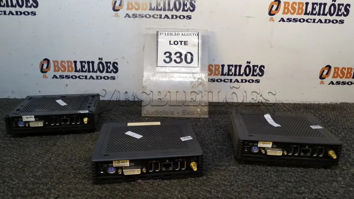 LOTE 330 - 03 MINIS CPU MARCA INIT. (NO ESTADO) ATENÇÃO! FAZER A VISITAÇÃO ANTES DE ARREMATAR, NÃO SABEMOS SE FUNCIONA, LEILÃO NÃO TEM GARANTIA E NEM DEVOLUÇÃO, SUJEITO A POSSÍVEIS AVARIAS VISÍVEIS/OCULTAS E/OU AUSÊNCIA DE COMPONENTES.
