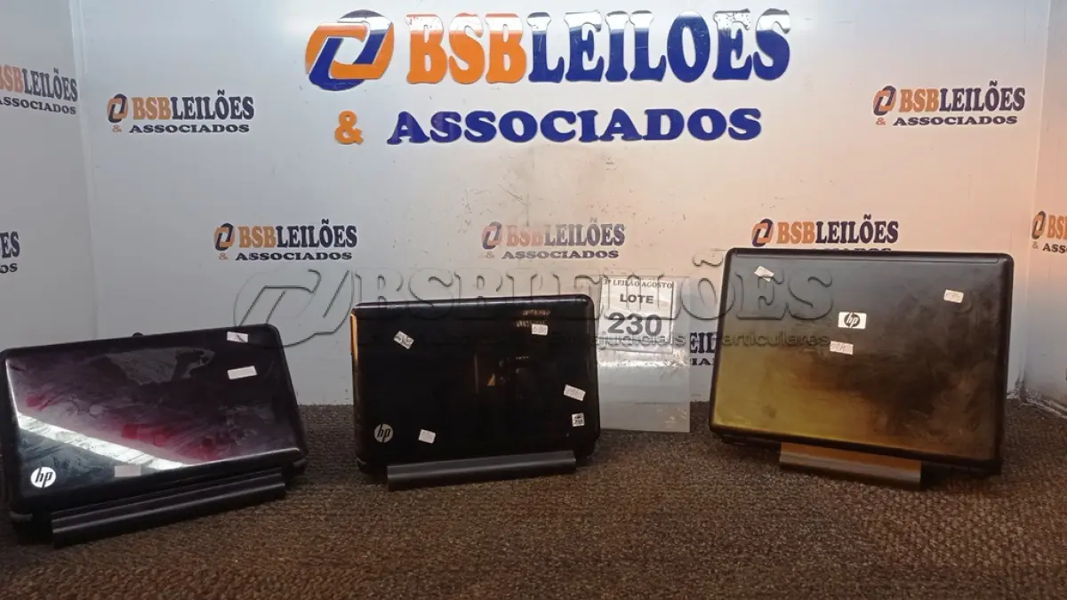 LOTE 230 - 03 NETBOOKS PARA RETIRADA DE PEÇAS. (NO ESTADO) ATENÇÃO! FAZER A VISITAÇÃO ANTES DE ARREMATAR, NÃO SABEMOS SE FUNCIONA, LEILÃO NÃO TEM GARANTIA E NEM DEVOLUÇÃO, SUJEITO A POSSÍVEIS AVARIAS VISÍVEIS/OCULTAS E/OU AUSÊNCIA DE COMPONENTES.