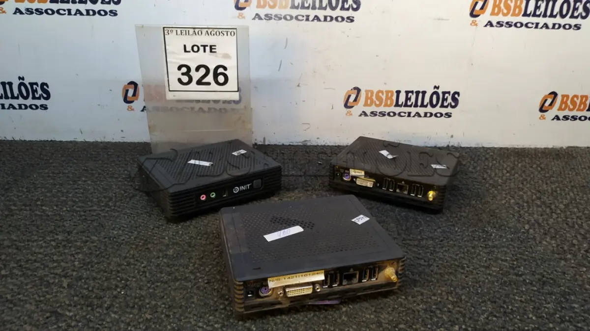 LOTE 326 - 03 MINIS CPU MARCA INIT. (NO ESTADO) ATENÇÃO! FAZER A VISITAÇÃO ANTES DE ARREMATAR, NÃO SABEMOS SE FUNCIONA, LEILÃO NÃO TEM GARANTIA E NEM DEVOLUÇÃO, SUJEITO A POSSÍVEIS AVARIAS VISÍVEIS/OCULTAS E/OU AUSÊNCIA DE COMPONENTES.