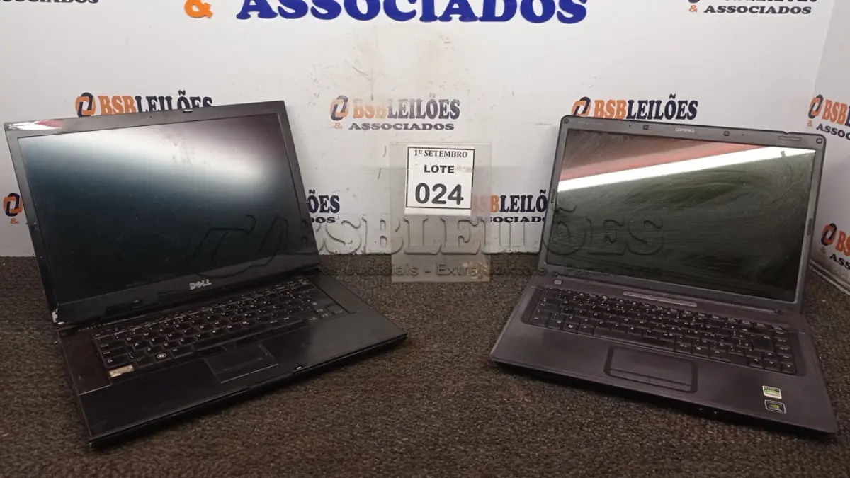 LOTE 024 - 02 NOTEBOOKS PARA RETIRADA DE PEÇAS. (NO ESTADO) ATENÇÃO! FAZER A VISITAÇÃO ANTES DE ARREMATAR, NÃO SABEMOS SE FUNCIONA, LEILÃO NÃO TEM GARANTIA E NEM DEVOLUÇÃO, SUJEITO A POSSÍVEIS AVARIAS VISÍVEIS/OCULTAS E/OU AUSÊNCIA DE COMPONENTES.