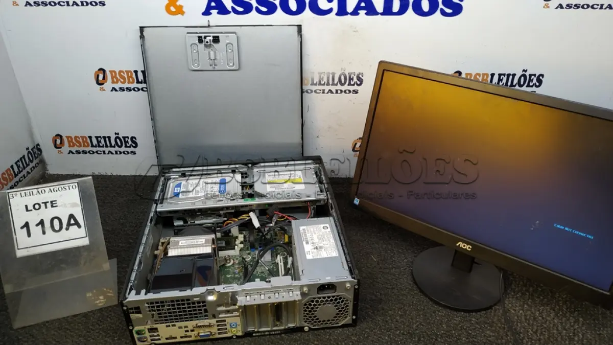 LOTE 110 - 01 CPU A10 PRO 7800, 2G, HD 500, PLACA DEDICADA 2G E 01 MONITOR AOC. (NO ESTADO) ATENÇÃO! FAZER A VISITAÇÃO ANTES DE ARREMATAR, NÃO SABEMOS SE FUNCIONA, LEILÃO NÃO TEM GARANTIA E NEM DEVOLUÇÃO, SUJEITO A POSSÍVEIS AVARIAS VISÍVEIS/OCULTAS E/OU AUSÊNCIA DE COMPONENTES.