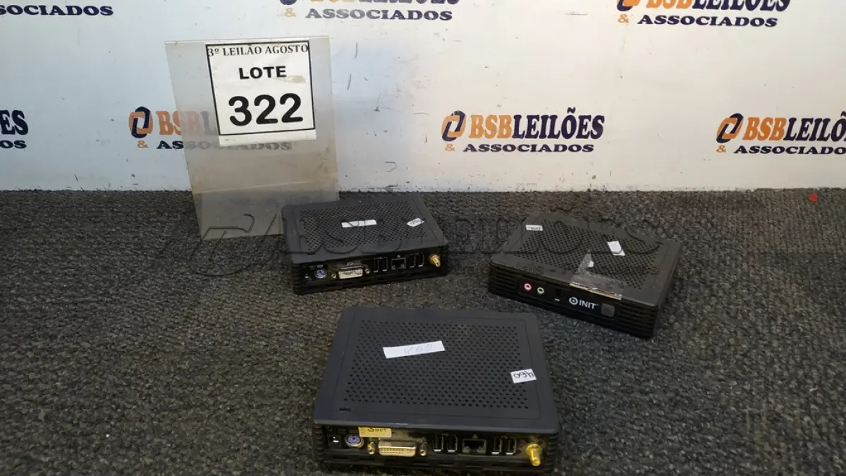 LOTE 322 - 03 MINIS CPU MARCA INIT. (NO ESTADO) ATENÇÃO! FAZER A VISITAÇÃO ANTES DE ARREMATAR, NÃO SABEMOS SE FUNCIONA, LEILÃO NÃO TEM GARANTIA E NEM DEVOLUÇÃO, SUJEITO A POSSÍVEIS AVARIAS VISÍVEIS/OCULTAS E/OU AUSÊNCIA DE COMPONENTES.
