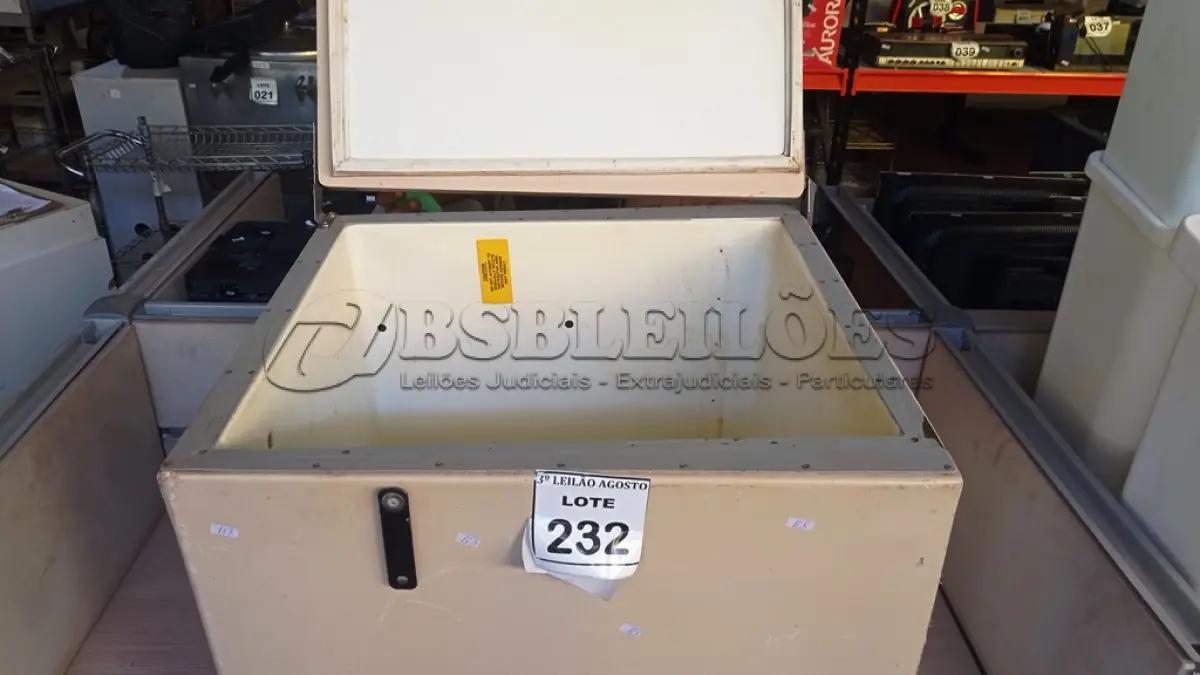 LOTE 232 - 01 CAIXA TÉRMICA. (NO ESTADO) ATENÇÃO! FAZER A VISITAÇÃO ANTES DE ARREMATAR, NÃO SABEMOS SE FUNCIONA, LEILÃO NÃO TEM GARANTIA E NEM DEVOLUÇÃO, SUJEITO A POSSÍVEIS AVARIAS VISÍVEIS/OCULTAS E/OU AUSÊNCIA DE COMPONENTES.