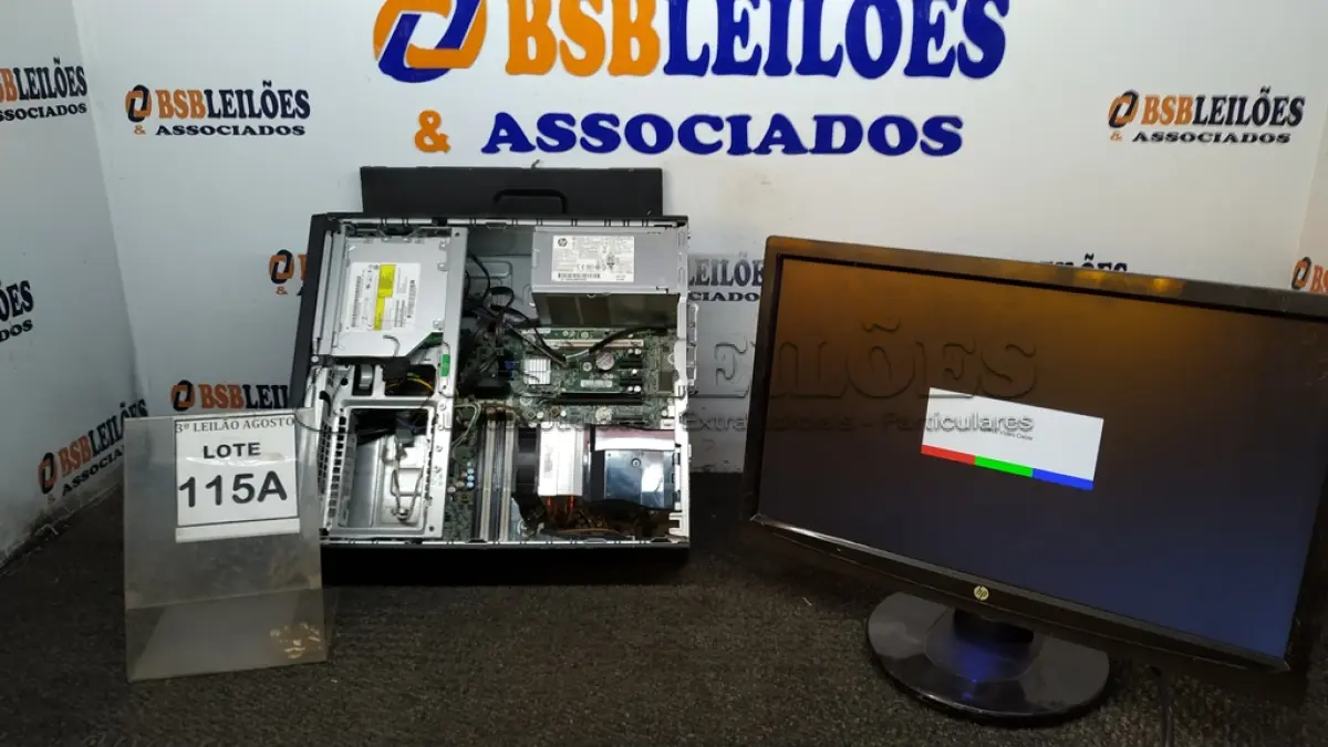 LOTE 115 - 01 CPU A10 PRO 7800, 2G, HD 500, PLACA DEDICADA 2G E 01 MONITOR HP. (NO ESTADO) ATENÇÃO! FAZER A VISITAÇÃO ANTES DE ARREMATAR, NÃO SABEMOS SE FUNCIONA, LEILÃO NÃO TEM GARANTIA E NEM DEVOLUÇÃO, SUJEITO A POSSÍVEIS AVARIAS VISÍVEIS/OCULTAS E/OU AUSÊNCIA DE COMPONENTES.