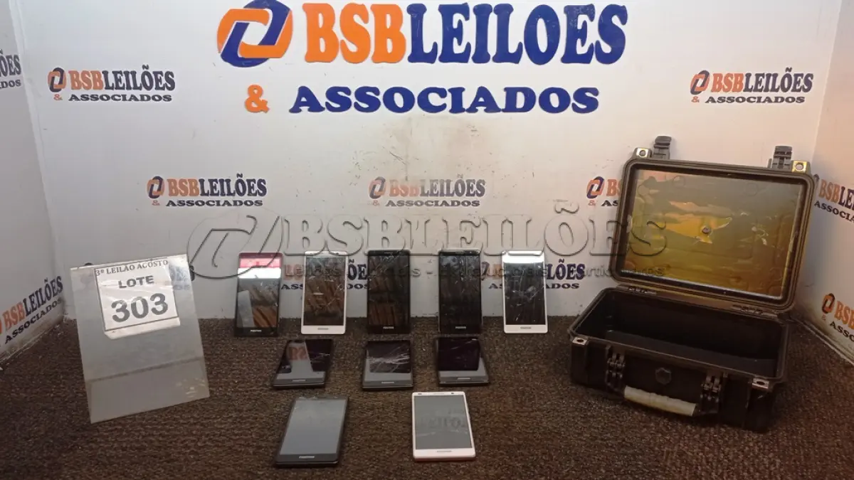 LOTE 303 - 10 APARELHOS DE TELEFONE MARCA POSITIVO E 01 CASE. (NO ESTADO) ATENÇÃO! FAZER A VISITAÇÃO ANTES DE ARREMATAR, NÃO SABEMOS SE FUNCIONA, LEILÃO NÃO TEM GARANTIA E NEM DEVOLUÇÃO, SUJEITO A POSSÍVEIS AVARIAS VISÍVEIS/OCULTAS E/OU AUSÊNCIA DE COMPONENTES.
