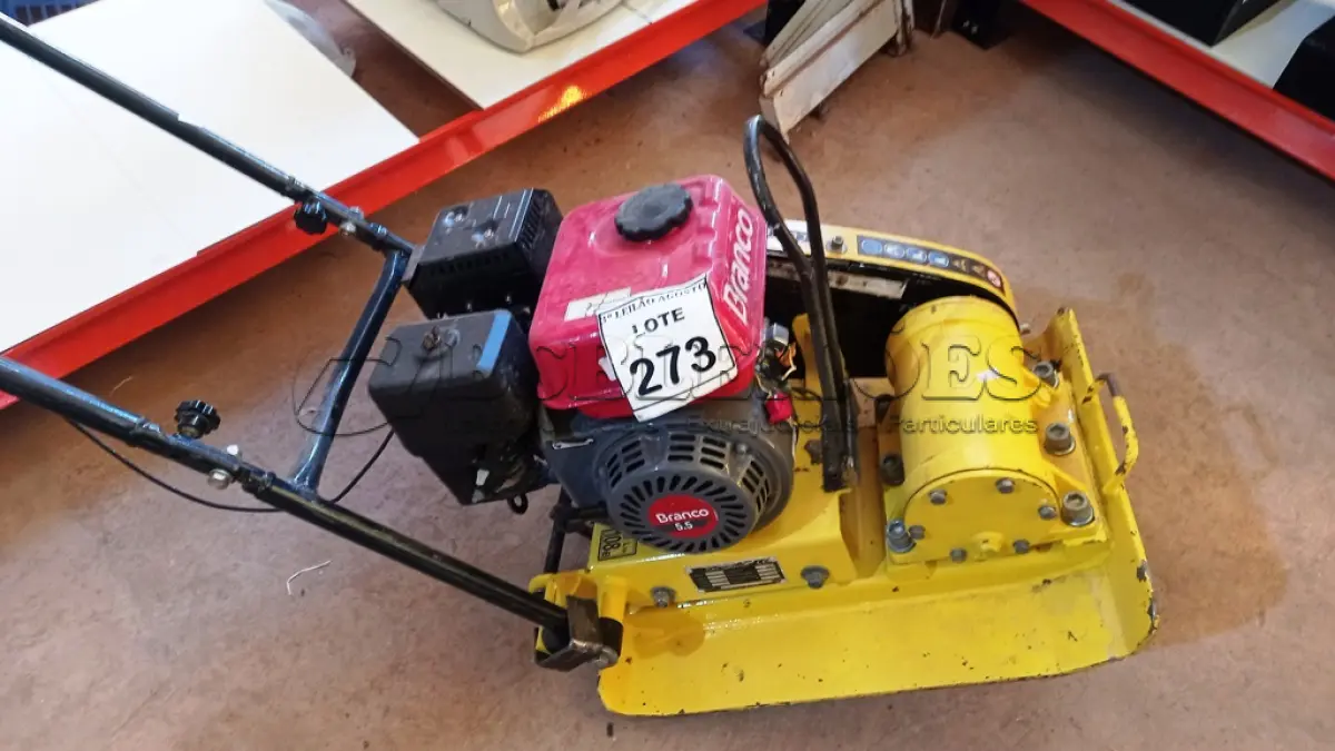 LOTE 273 - 01 COMPACTADORA DE SOLO MARCA BRANCO. (NO ESTADO) ATENÇÃO! FAZER A VISITAÇÃO ANTES DE ARREMATAR, NÃO SABEMOS SE FUNCIONA, LEILÃO NÃO TEM GARANTIA E NEM DEVOLUÇÃO, SUJEITO A POSSÍVEIS AVARIAS VISÍVEIS/OCULTAS E/OU AUSÊNCIA DE COMPONENTES.