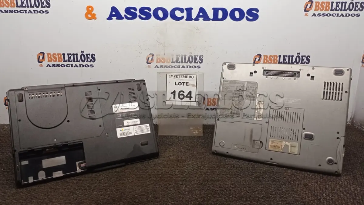 LOTE 164 - 02 NOTEBOOKS COM AVARIAS. (NO ESTADO) ATENÇÃO! FAZER A VISITAÇÃO ANTES DE ARREMATAR, NÃO SABEMOS SE FUNCIONA, LEILÃO NÃO TEM GARANTIA E NEM DEVOLUÇÃO, SUJEITO A POSSÍVEIS AVARIAS VISÍVEIS/OCULTAS E/OU AUSÊNCIA DE COMPONENTES