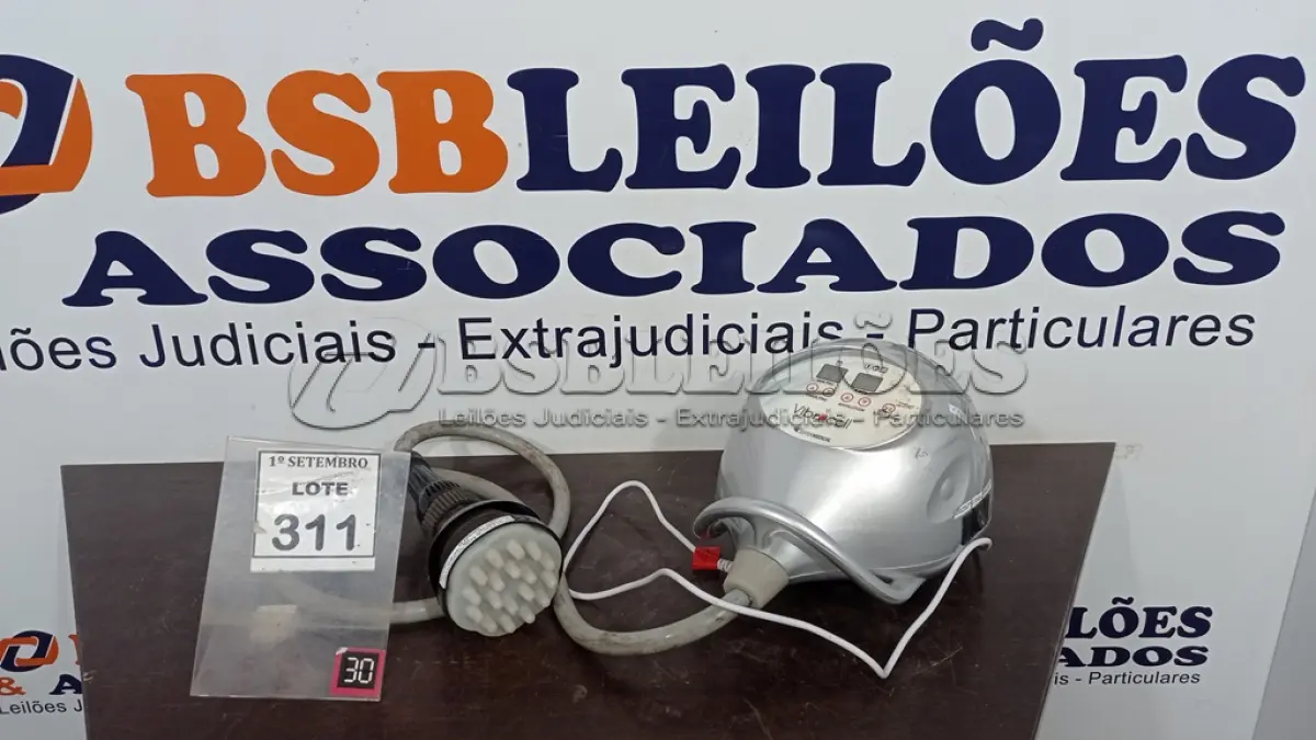 LOTE 311 - 01 APARELHO DE MASSAGEM ESTÉTICA VOBROCELL. (NO ESTADO) ATENÇÃO! FAZER A VISITAÇÃO ANTES DE ARREMATAR, NÃO SABEMOS SE FUNCIONA, LEILÃO NÃO TEM GARANTIA E NEM DEVOLUÇÃO, SUJEITO A POSSÍVEIS AVARIAS VISÍVEIS/OCULTAS E/OU AUSÊNCIA DE COMPONENTES.