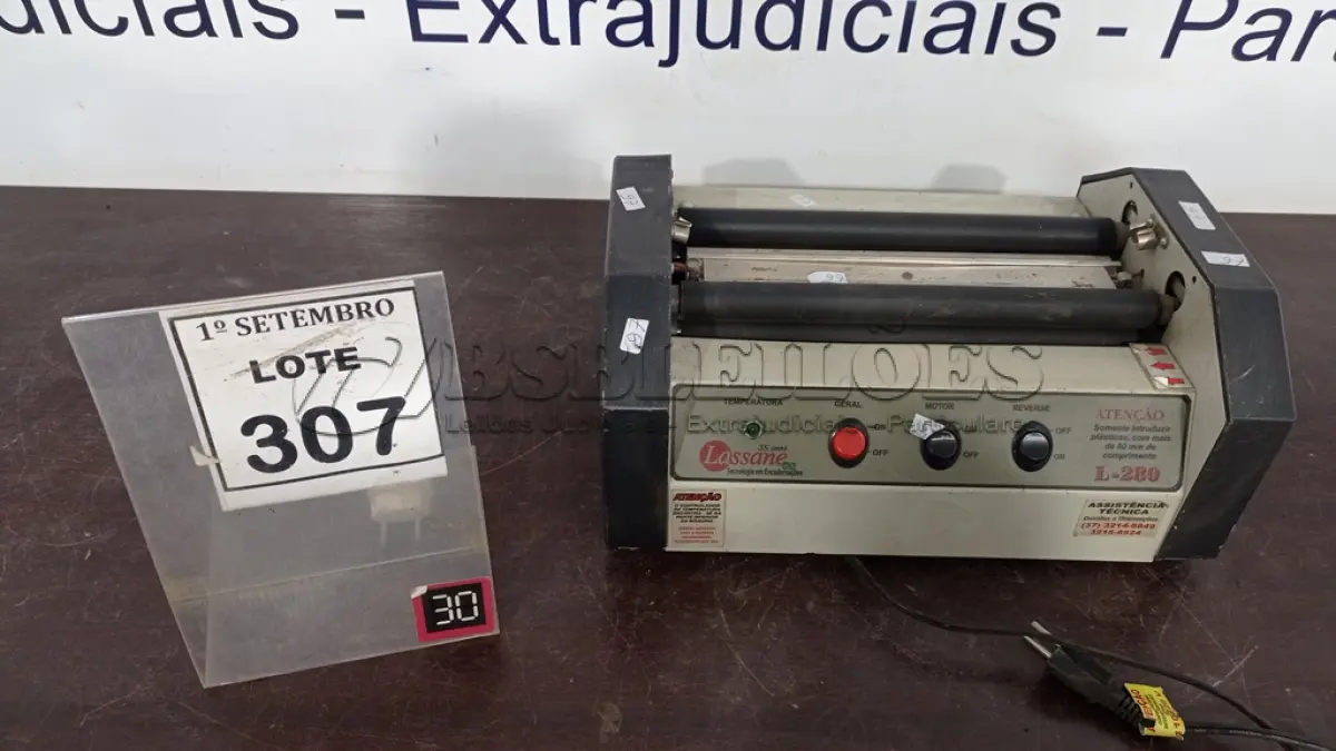 LOTE 307 - 01 SELADORA. (NO ESTADO) ATENÇÃO! FAZER A VISITAÇÃO ANTES DE ARREMATAR, NÃO SABEMOS SE FUNCIONA, LEILÃO NÃO TEM GARANTIA E NEM DEVOLUÇÃO, SUJEITO A POSSÍVEIS AVARIAS VISÍVEIS/OCULTAS E/OU AUSÊNCIA DE COMPONENTES.