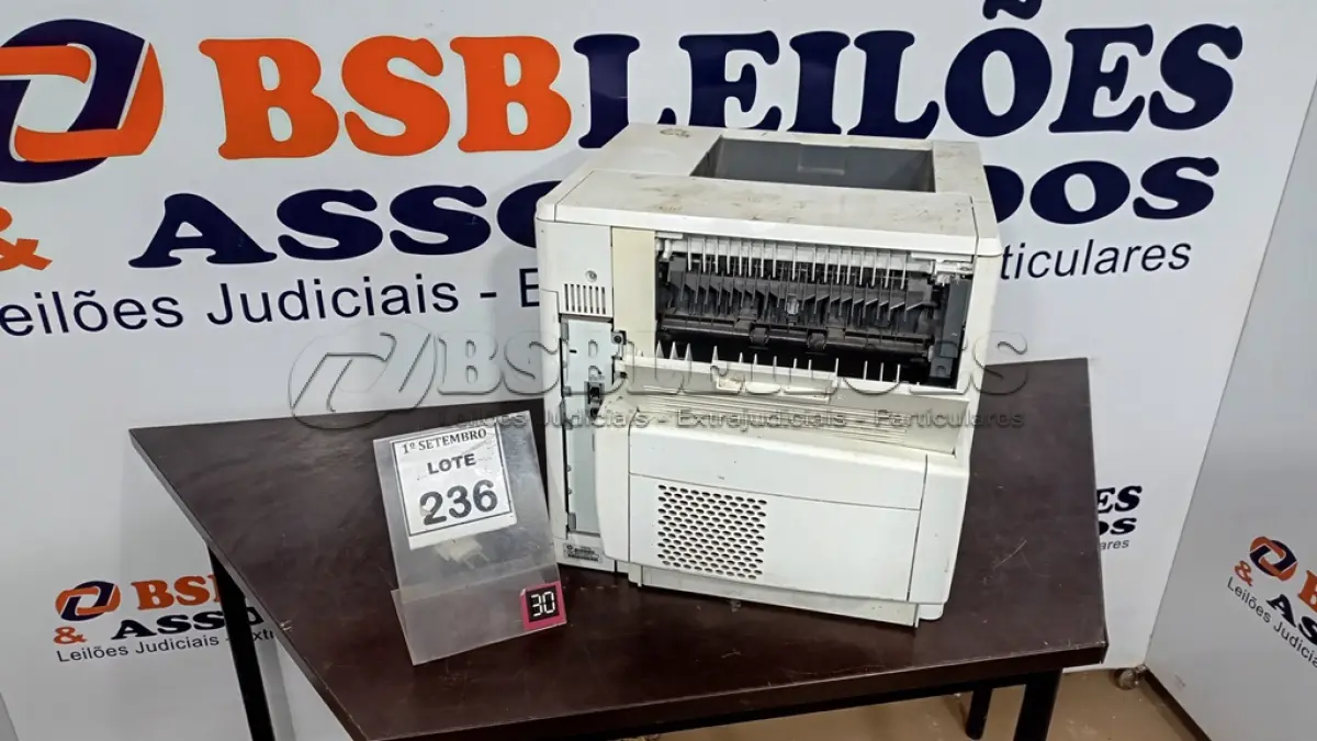 LOTE 236 - 01 IMPRESSORA MARCA HP M605. (NO ESTADO) ATENÇÃO! FAZER A VISITAÇÃO ANTES DE ARREMATAR, NÃO SABEMOS SE FUNCIONA, LEILÃO NÃO TEM GARANTIA E NEM DEVOLUÇÃO, SUJEITO A POSSÍVEIS AVARIAS VISÍVEIS/OCULTAS E/OU AUSÊNCIA DE COMPONENTES