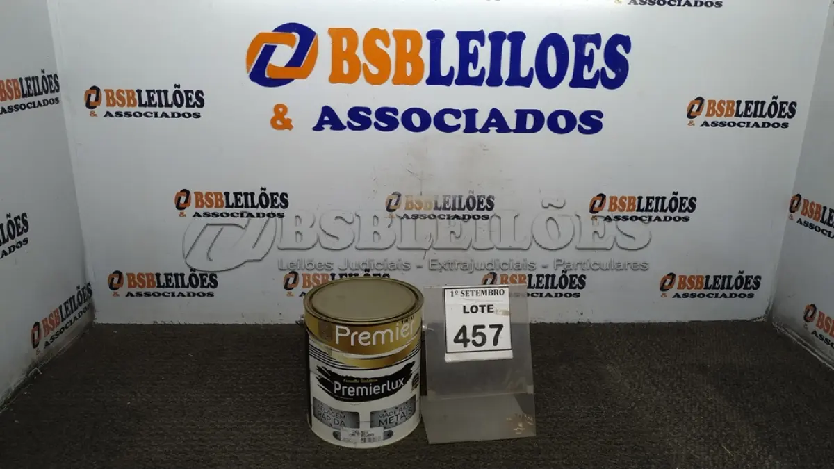 LOTE 457 - 01 LATA DE ESMALTE SINTÉTICO PREMIERLUX DE 3,6L NA COR CINZA MÉDIO MARCA PREMIER. (NO ESTADO) ATENÇÃO! FAZER A VISITAÇÃO ANTES DE ARREMATAR, NÃO SABEMOS SE FUNCIONA, LEILÃO NÃO TEM GARANTIA E NEM DEVOLUÇÃO, SUJEITO A POSSÍVEIS AVARIAS VISÍVEIS/OCULTAS E/OU AUSÊNCIA DE COMPONENTES.