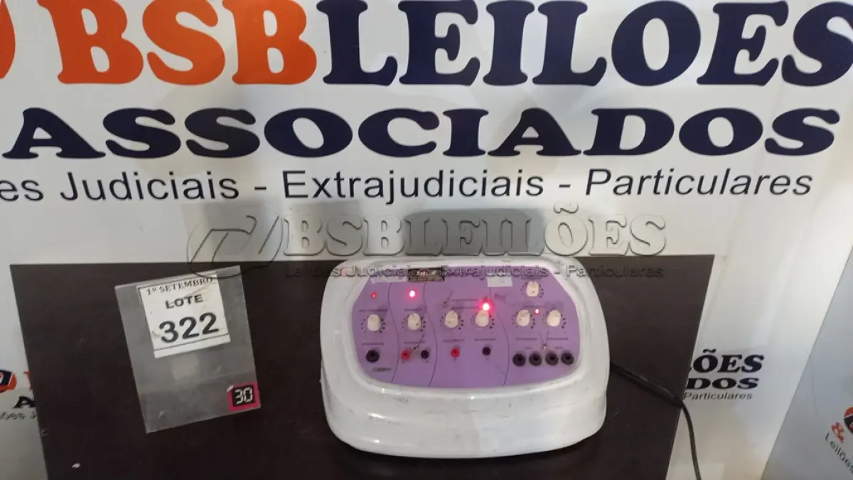 LOTE 322 - 01 APARELHO DE ALTA FREQUÊNCIA BELLE FACE MARCA ELETROBEL. (NO ESTADO) ATENÇÃO! FAZER A VISITAÇÃO ANTES DE ARREMATAR, NÃO SABEMOS SE FUNCIONA, LEILÃO NÃO TEM GARANTIA E NEM DEVOLUÇÃO, SUJEITO A POSSÍVEIS AVARIAS VISÍVEIS/OCULTAS E/OU AUSÊNCIA DE COMPONENTES