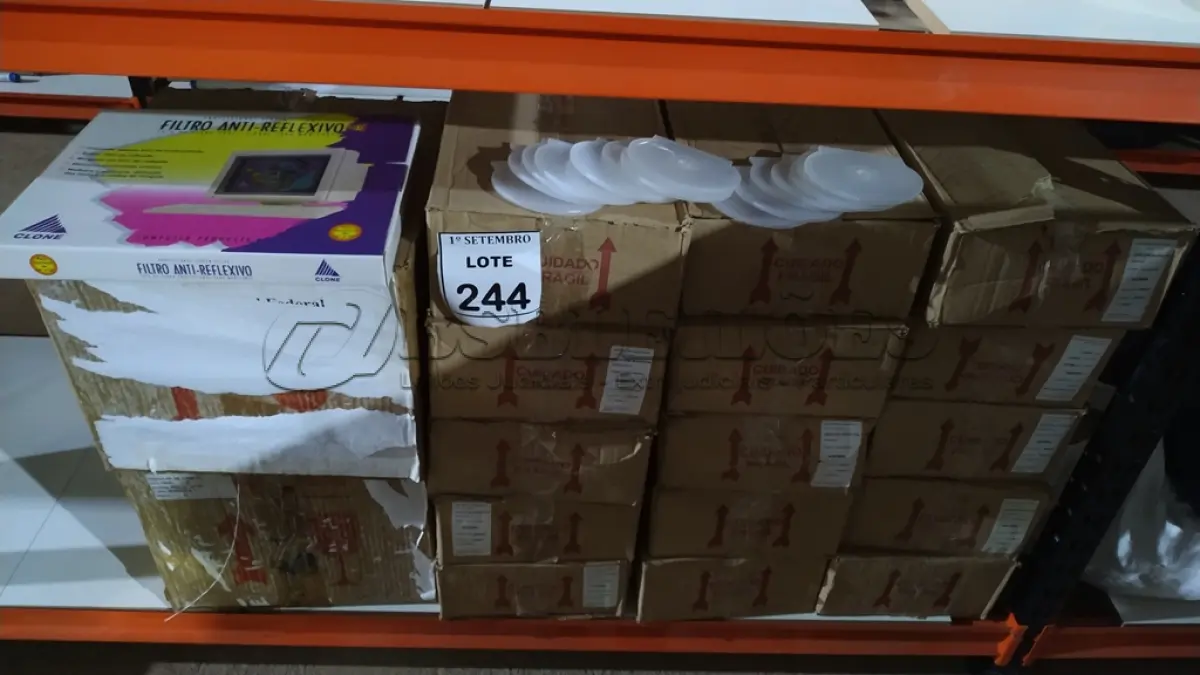 LOTE 244 - 01 LOTE COM GRANDE QUANTIDADE DE CAPAS PARA CD E FILTROS ANTI- REFLEXÍVEIS. (NO ESTADO) ATENÇÃO! FAZER A VISITAÇÃO ANTES DE ARREMATAR, NÃO SABEMOS SE FUNCIONA, LEILÃO NÃO TEM GARANTIA E NEM DEVOLUÇÃO, SUJEITO A POSSÍVEIS AVARIAS VISÍVEIS/OCULTAS E/OU AUSÊNCIA DE COMPONENTES