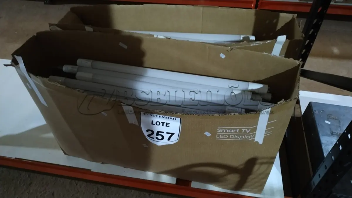 LOTE 257 - 01 LOTE COM GRANDE QUANTIDADE DE LÂMPADAS LED. (NO ESTADO) ATENÇÃO! FAZER A VISITAÇÃO ANTES DE ARREMATAR, NÃO SABEMOS SE FUNCIONA, LEILÃO NÃO TEM GARANTIA E NEM DEVOLUÇÃO, SUJEITO A POSSÍVEIS AVARIAS VISÍVEIS/OCULTAS E/OU AUSÊNCIA DE COMPONENTES.