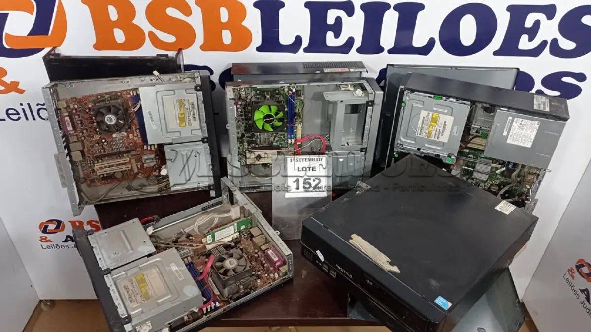 LOTE 152 - 05 CPU’S MARCAS E MODELOS DIVERSOS. (NO ESTADO) ATENÇÃO! FAZER A VISITAÇÃO ANTES DE ARREMATAR, NÃO SABEMOS SE FUNCIONA, LEILÃO NÃO TEM GARANTIA E NEM DEVOLUÇÃO, SUJEITO A POSSÍVEIS AVARIAS VISÍVEIS/OCULTAS E/OU AUSÊNCIA DE COMPONENTES.