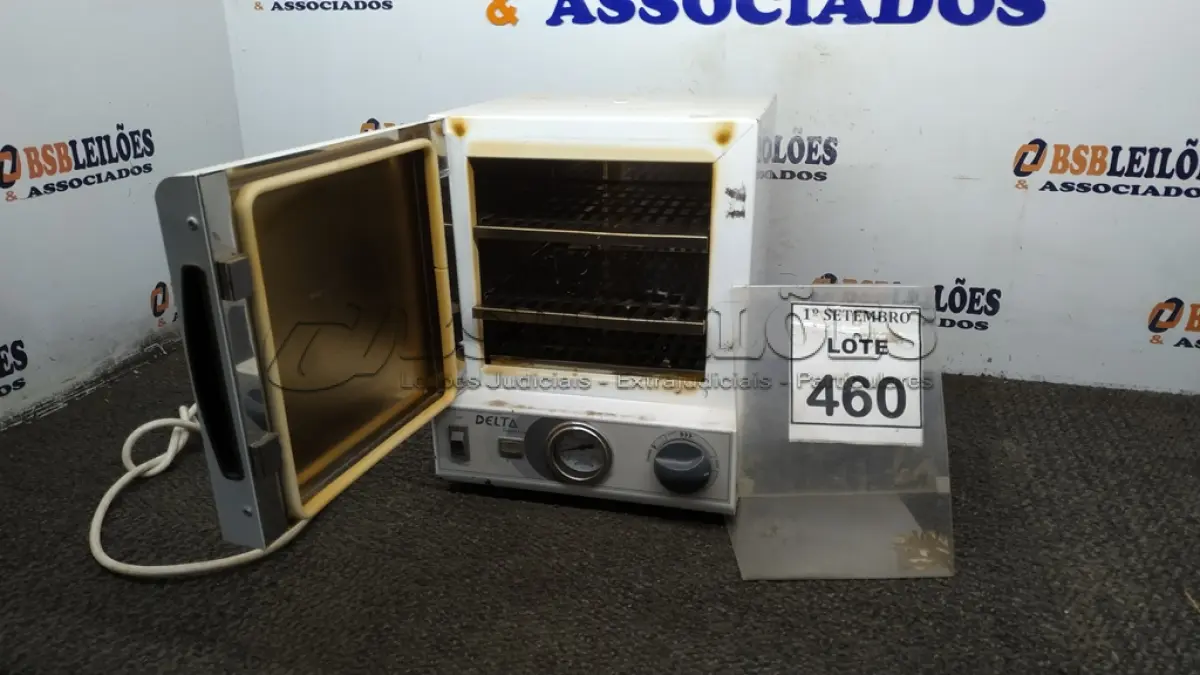 LOTE 460 - 01 ESTUFA DE ESTERILIZAÇÃO E SECAGEM. (NO ESTADO) ATENÇÃO! FAZER A VISITAÇÃO ANTES DE ARREMATAR, NÃO SABEMOS SE FUNCIONA, LEILÃO NÃO TEM GARANTIA E NEM DEVOLUÇÃO, SUJEITO A POSSÍVEIS AVARIAS VISÍVEIS/OCULTAS E/OU AUSÊNCIA DE COMPONENTES.