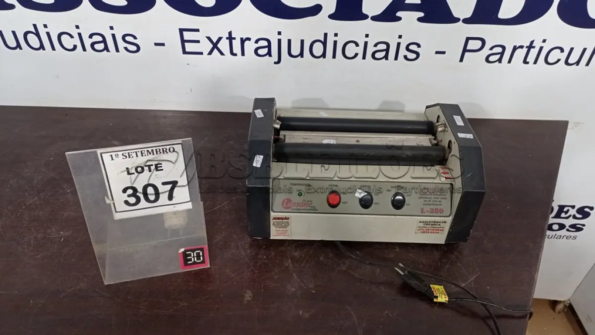 LOTE 307 - 01 SELADORA. (NO ESTADO) ATENÇÃO! FAZER A VISITAÇÃO ANTES DE ARREMATAR, NÃO SABEMOS SE FUNCIONA, LEILÃO NÃO TEM GARANTIA E NEM DEVOLUÇÃO, SUJEITO A POSSÍVEIS AVARIAS VISÍVEIS/OCULTAS E/OU AUSÊNCIA DE COMPONENTES.