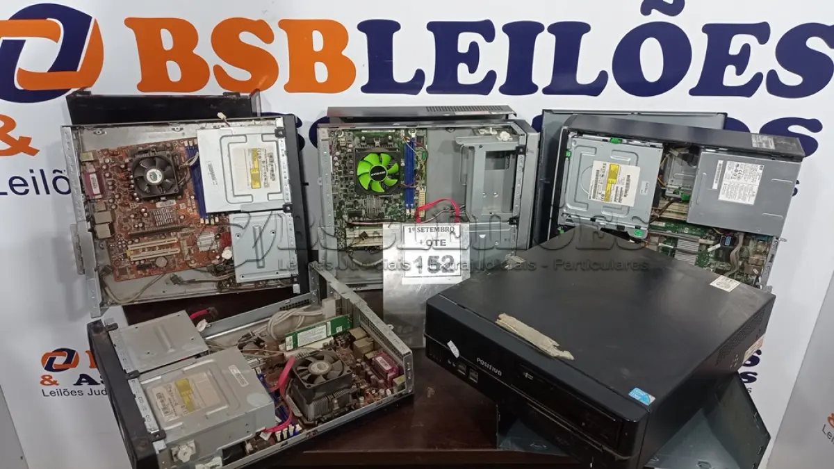 LOTE 152 - 05 CPU’S MARCAS E MODELOS DIVERSOS. (NO ESTADO) ATENÇÃO! FAZER A VISITAÇÃO ANTES DE ARREMATAR, NÃO SABEMOS SE FUNCIONA, LEILÃO NÃO TEM GARANTIA E NEM DEVOLUÇÃO, SUJEITO A POSSÍVEIS AVARIAS VISÍVEIS/OCULTAS E/OU AUSÊNCIA DE COMPONENTES.