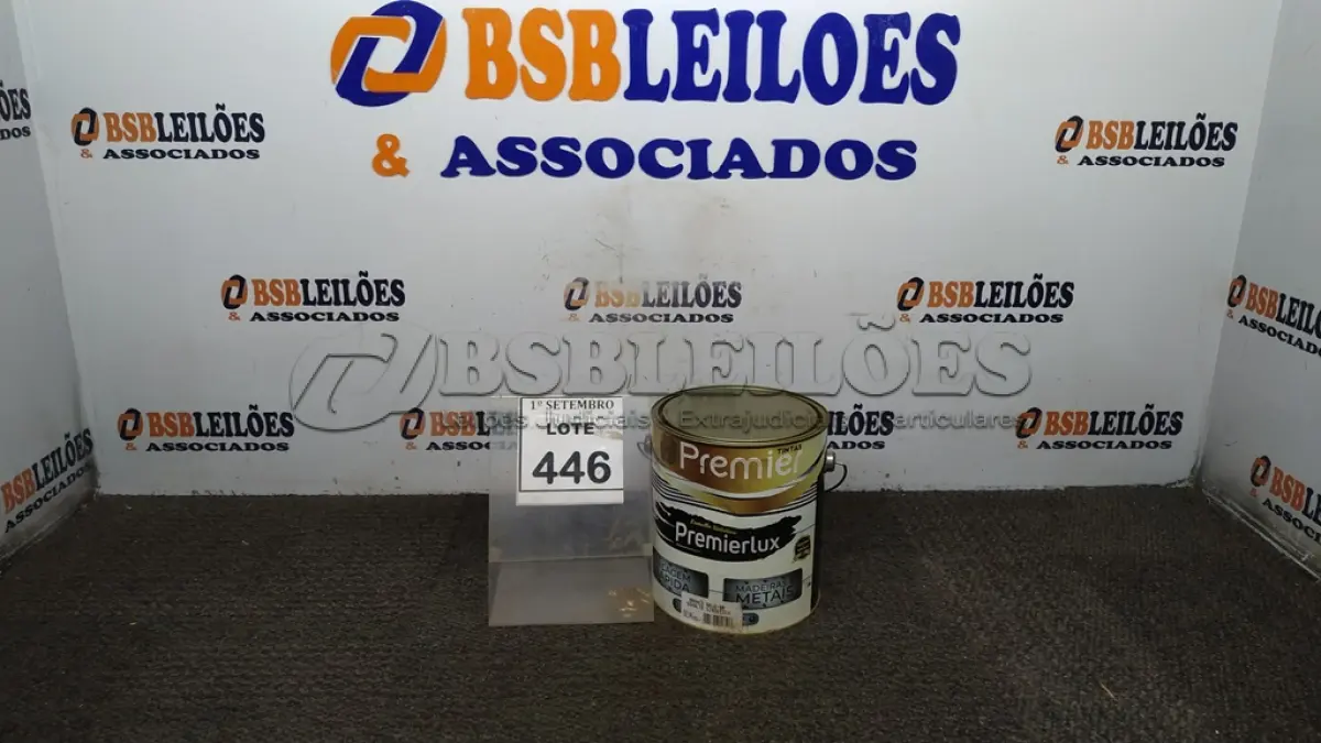 LOTE 446 - 01 LATA DE ESMALTE SINTÉTICO PREMIERLUX DE 3,6L NA COR CINZA MÉDIO MARCA PREMIER. (NO ESTADO) ATENÇÃO! FAZER A VISITAÇÃO ANTES DE ARREMATAR, NÃO SABEMOS SE FUNCIONA, LEILÃO NÃO TEM GARANTIA E NEM DEVOLUÇÃO, SUJEITO A POSSÍVEIS AVARIAS VISÍVEIS/OCULTAS E/OU AUSÊNCIA DE COMPONENTES.