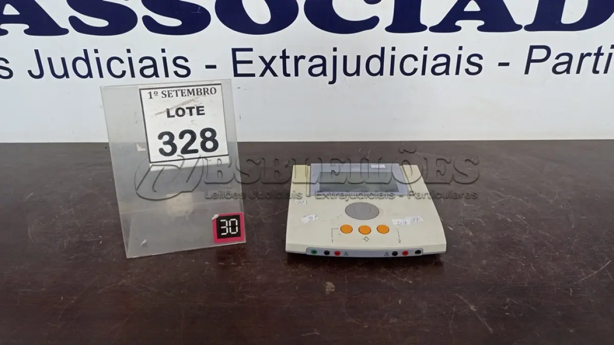 LOTE 328 - 01 EQUIPAMENTO DE ELETROESTIMULAÇÃO. (NO ESTADO) ATENÇÃO! FAZER A VISITAÇÃO ANTES DE ARREMATAR, NÃO SABEMOS SE FUNCIONA, LEILÃO NÃO TEM GARANTIA E NEM DEVOLUÇÃO, SUJEITO A POSSÍVEIS AVARIAS VISÍVEIS/OCULTAS E/OU AUSÊNCIA DE COMPONENTES.