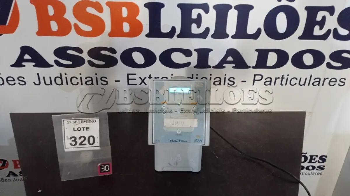 LOTE 320 - 01 APARELHO DE TERAPIA ESTÉTICA BEAUTY STEAM MARCA HTM. (NO ESTADO) ATENÇÃO! FAZER A VISITAÇÃO ANTES DE ARREMATAR, NÃO SABEMOS SE FUNCIONA, LEILÃO NÃO TEM GARANTIA E NEM DEVOLUÇÃO, SUJEITO A POSSÍVEIS AVARIAS VISÍVEIS/OCULTAS E/OU AUSÊNCIA DE COMPONENTES.