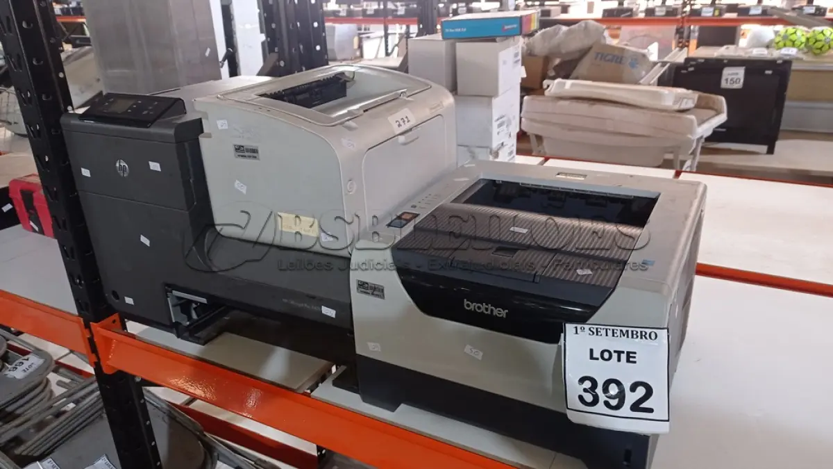 LOTE 392 - 02 IMPRESSORAS MARCA HP MODELOS DIVERSOS E 01 IMPRESSORA MARCA BROTHER MODELO HL 5350 DN. (NO ESTADO) ATENÇÃO! FAZER A VISITAÇÃO ANTES DE ARREMATAR, NÃO SABEMOS SE FUNCIONA, LEILÃO NÃO TEM GARANTIA E NEM DEVOLUÇÃO, SUJEITO A POSSÍVEIS AVARIAS VISÍVEIS/OCULTAS E/OU AUSÊNCIA DE COMPONENTES.