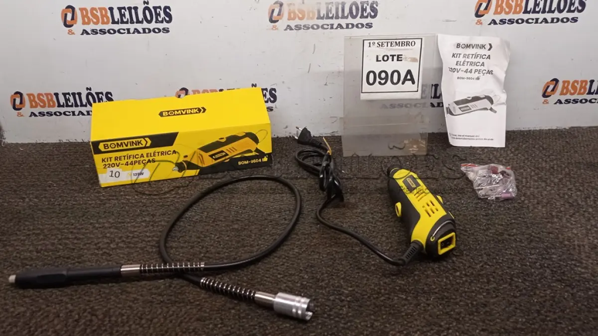 LOTE 090 - 01 KIT RETIFICA ELÉTRICA 220V 44 PEÇAS. (NO ESTADO) ATENÇÃO! FAZER A VISITAÇÃO ANTES DE ARREMATAR, NÃO SABEMOS SE FUNCIONA, LEILÃO NÃO TEM GARANTIA E NEM DEVOLUÇÃO, SUJEITO A POSSÍVEIS AVARIAS VISÍVEIS/OCULTAS E/OU AUSÊNCIA DE COMPONENTES.