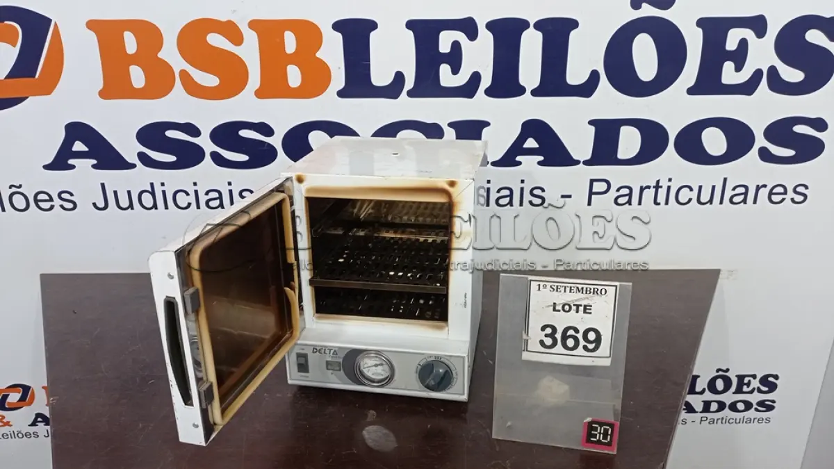 LOTE 369 - 01 ESTUFA DE ESTERILIZAÇÃO E SECAGEM. (NO ESTADO) ATENÇÃO! FAZER A VISITAÇÃO ANTES DE ARREMATAR, NÃO SABEMOS SE FUNCIONA, LEILÃO NÃO TEM GARANTIA E NEM DEVOLUÇÃO, SUJEITO A POSSÍVEIS AVARIAS VISÍVEIS/OCULTAS E/OU AUSÊNCIA DE COMPONENTES.