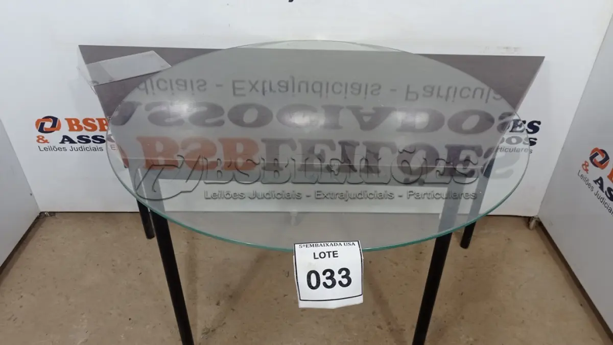 LOTE 033 - 01 VIDRO REDONDO 92CM 0,5MM. (NO ESTADO EM QUE SE ENCONTRA. SUJEITO A AVARIAS OCULTAS/VISÍVEIS.)