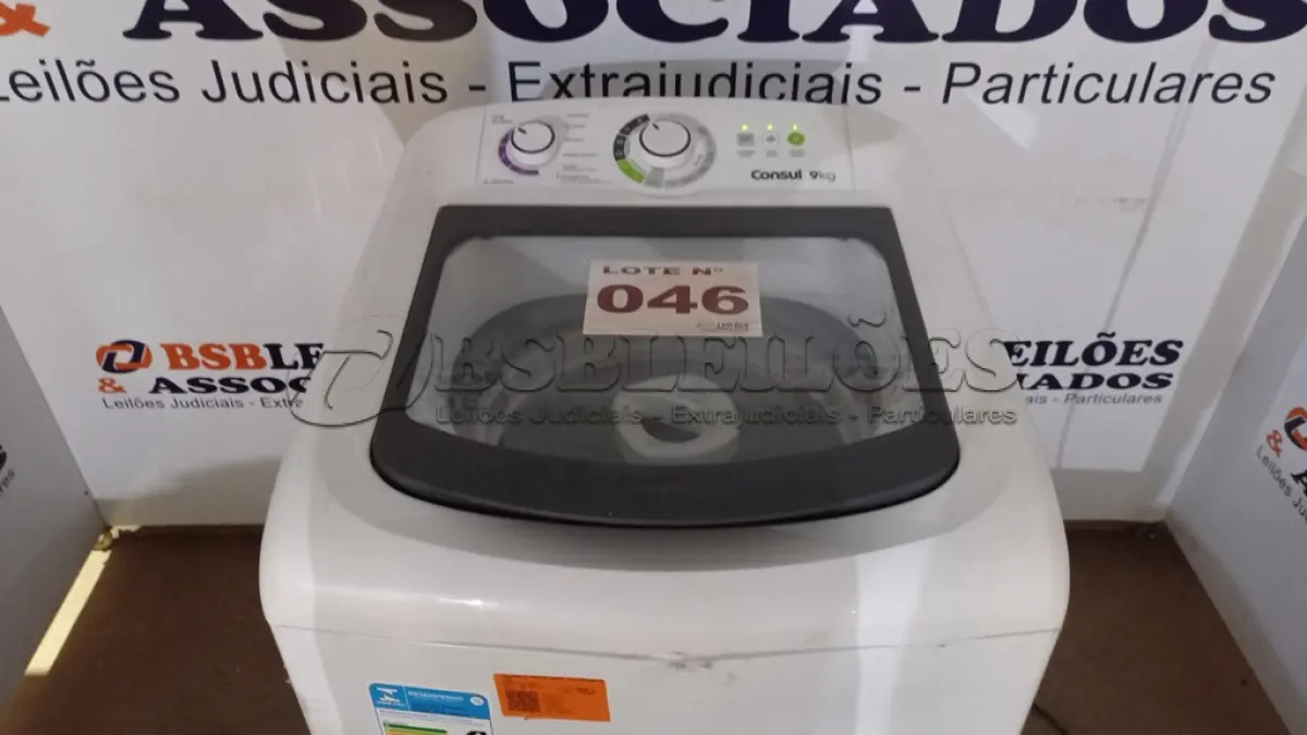 LOTE 046 - 01 LAVADORA DE ROUPAS CONSUL 9KG - 110VOLTS (NO ESTADO, NÃO SABEMOS SE FUNCIONA. LEILÃO NÃO TEM GARANTIA E NEM DEVOLUÇÃO, SUJEITO A POSSÍVEIS AVARIAS VISÍVEIS/OCULTAS E/OU AUSÊNCIA DE COMPONENTES)