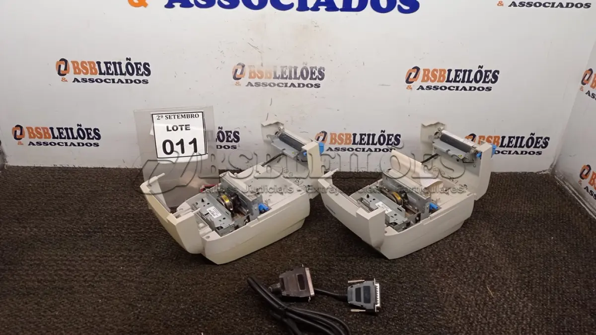 LOTE 011 - 02 IMPRESSORAS DE CUPOM. (NO ESTADO) ATENÇÃO! FAZER A VISITAÇÃO ANTES DE ARREMATAR, NÃO SABEMOS SE FUNCIONA, LEILÃO NÃO TEM GARANTIA E NEM DEVOLUÇÃO, SUJEITO A POSSÍVEIS AVARIAS VISÍVEIS/OCULTAS E/OU AUSÊNCIA DE COMPONENTES.