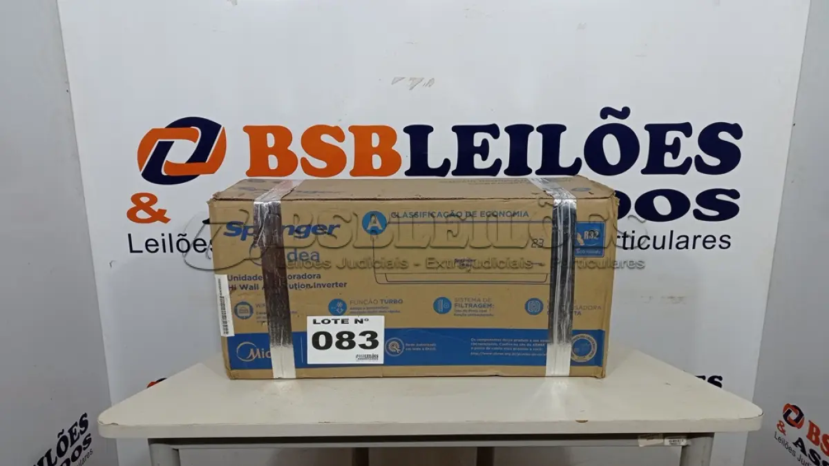 LOTE 083 - 01 EVAPORADORA MIDEA 9.000 BTU/H - 220VOLTS (NO ESTADO, NÃO SABEMOS SE FUNCIONA. LEILÃO NÃO TEM GARANTIA E NEM DEVOLUÇÃO, SUJEITO A POSSÍVEIS AVARIAS VISÍVEIS/OCULTAS E/OU AUSÊNCIA DE COMPONENTES)