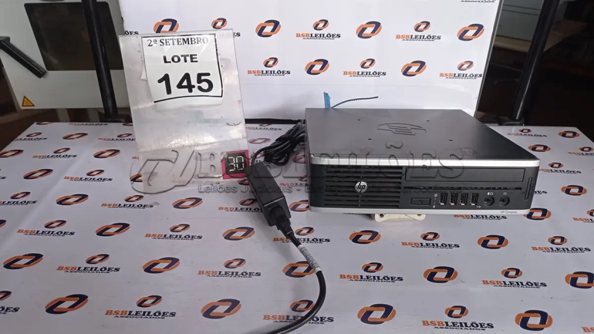LOTE 145 - 01 MINI PC MARCA HP. (NO ESTADO) ATENÇÃO! FAZER A VISITAÇÃO ANTES DE ARREMATAR, NÃO SABEMOS SE FUNCIONA, LEILÃO NÃO TEM GARANTIA E NEM DEVOLUÇÃO, SUJEITO A POSSÍVEIS AVARIAS VISÍVEIS/OCULTAS E/OU AUSÊNCIA DE COMPONENTES.