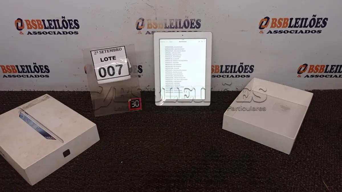 LOTE 007 - 01 IPAD 16G. (NO ESTADO) ATENÇÃO! FAZER A VISITAÇÃO ANTES DE ARREMATAR, NÃO SABEMOS SE FUNCIONA, LEILÃO NÃO TEM GARANTIA E NEM DEVOLUÇÃO, SUJEITO A POSSÍVEIS AVARIAS VISÍVEIS/OCULTAS E/OU AUSÊNCIA DE COMPONENTES.