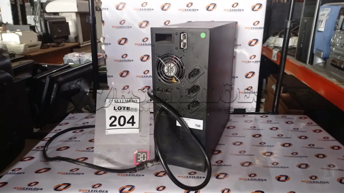 LOTE 204 - 01 NOBREAK MARCA LACERDA. (NO ESTADO) ATENÇÃO! FAZER A VISITAÇÃO ANTES DE ARREMATAR, NÃO SABEMOS SE FUNCIONA, LEILÃO NÃO TEM GARANTIA E NEM DEVOLUÇÃO, SUJEITO A POSSÍVEIS AVARIAS VISÍVEIS/OCULTAS E/OU AUSÊNCIA DE COMPONENTES.