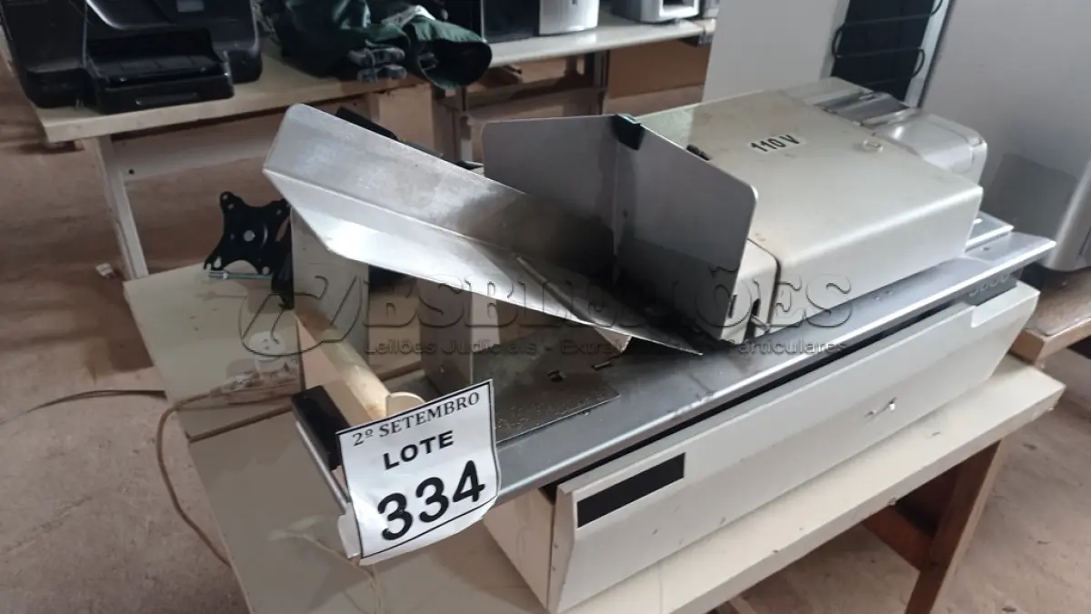 LOTE 334 - 01 IMPRESSORA REGISTRADORA. (NO ESTADO) ATENÇÃO! FAZER A VISITAÇÃO ANTES DE ARREMATAR, NÃO SABEMOS SE FUNCIONA, LEILÃO NÃO TEM GARANTIA E NEM DEVOLUÇÃO, SUJEITO A POSSÍVEIS AVARIAS VISÍVEIS/OCULTAS E/OU AUSÊNCIA DE COMPONENTES.