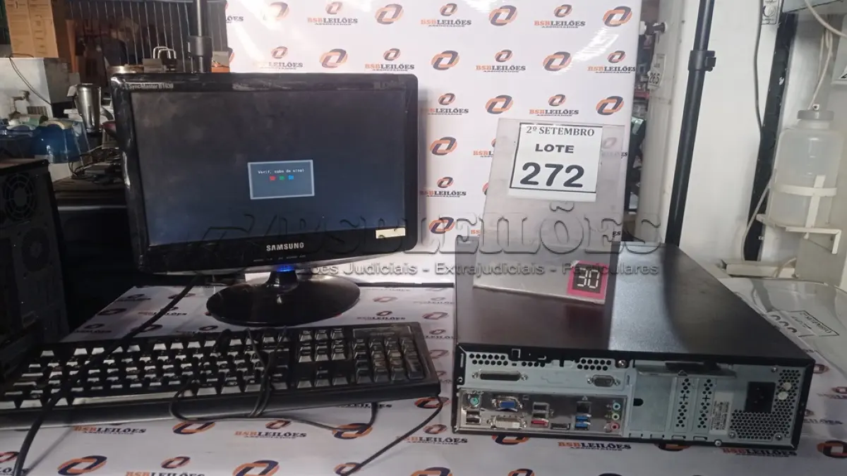 LOTE 272 - 01 CPU MARCA POSITIVO, 01 MONITOR MARCA SAMSUNG E 01 TECLADO. (NO ESTADO) ATENÇÃO! FAZER A VISITAÇÃO ANTES DE ARREMATAR, NÃO SABEMOS SE FUNCIONA, LEILÃO NÃO TEM GARANTIA E NEM DEVOLUÇÃO, SUJEITO A POSSÍVEIS AVARIAS VISÍVEIS/OCULTAS E/OU AUSÊNCIA DE COMPONENTES.