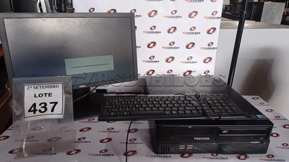 LOTE 437 - 01 CPU MARCA POSITIVO, 01 MONITOR MARCA DELL E 01 TECLADO. (NO ESTADO) ATENÇÃO! FAZER A VISITAÇÃO ANTES DE ARREMATAR, NÃO SABEMOS SE FUNCIONA, LEILÃO NÃO TEM GARANTIA E NEM DEVOLUÇÃO, SUJEITO A POSSÍVEIS AVARIAS VISÍVEIS/OCULTAS E/OU AUSÊNCIA DE COMPONENTES.