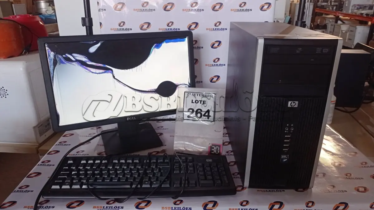 LOTE 264 - 01 CPU MARCA HP, 01 MONITOR MARCA DELL E 0 TECLADO. (NO ESTADO) ATENÇÃO! FAZER A VISITAÇÃO ANTES DE ARREMATAR, NÃO SABEMOS SE FUNCIONA, LEILÃO NÃO TEM GARANTIA E NEM DEVOLUÇÃO, SUJEITO A POSSÍVEIS AVARIAS VISÍVEIS/OCULTAS E/OU AUSÊNCIA DE COMPONENTES.