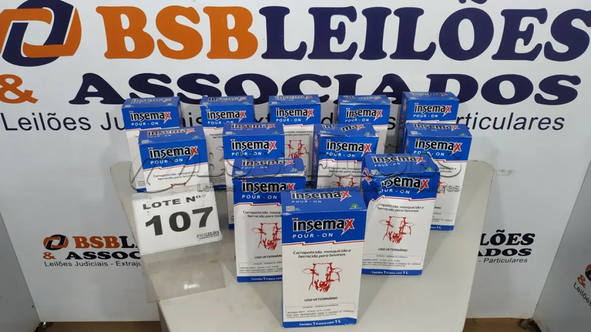 LOTE 107 - 12 INSEMAX POUR ON 1 LITRO - JA SAUDE ANIMAL (NO ESTADO, NÃO SABEMOS SE FUNCIONA. LEILÃO NÃO TEM GARANTIA E NEM DEVOLUÇÃO, SUJEITO A POSSÍVEIS AVARIAS VISÍVEIS/OCULTAS E/OU AUSÊNCIA DE COMPONENTES)