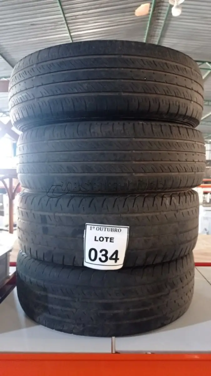 LOTE 034 - 04 PNEUS 175/65 R14. (NO ESTADO) ATENÇÃO! FAZER A VISITAÇÃO ANTES DE ARREMATAR, NÃO SABEMOS SE FUNCIONA, LEILÃO NÃO TEM GARANTIA E NEM DEVOLUÇÃO, SUJEITO A POSSÍVEIS AVARIAS VISÍVEIS/OCULTAS E/OU AUSÊNCIA DE COMPONENTES.