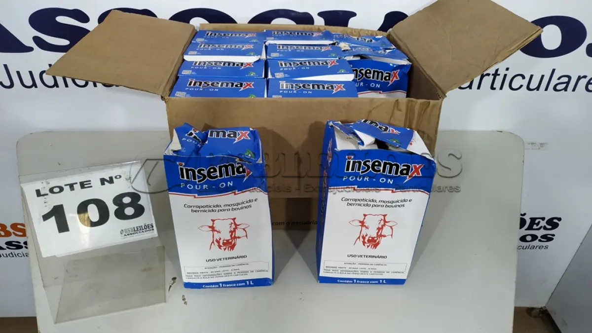 LOTE 108 - 12 INSEMAX POUR ON 1 LITRO - JA SAUDE ANIMAL (NO ESTADO, NÃO SABEMOS SE FUNCIONA. LEILÃO NÃO TEM GARANTIA E NEM DEVOLUÇÃO, SUJEITO A POSSÍVEIS AVARIAS VISÍVEIS/OCULTAS E/OU AUSÊNCIA DE COMPONENTES)