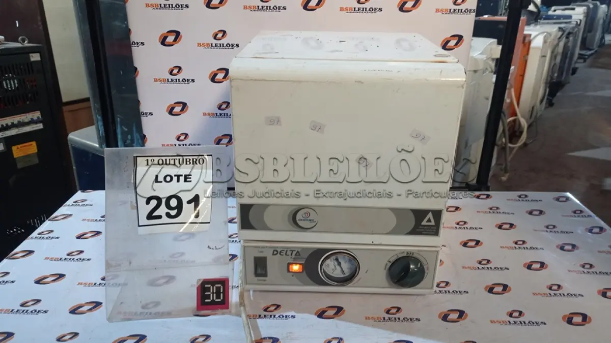 LOTE 291 - 01 ESTUFA DE ESTERILIZAÇÃO E SECAGEM. (NO ESTADO) ATENÇÃO! FAZER A VISITAÇÃO ANTES DE ARREMATAR, NÃO SABEMOS SE FUNCIONA, LEILÃO NÃO TEM GARANTIA E NEM DEVOLUÇÃO, SUJEITO A POSSÍVEIS AVARIAS VISÍVEIS/OCULTAS E/OU AUSÊNCIA DE COMPONENTES.