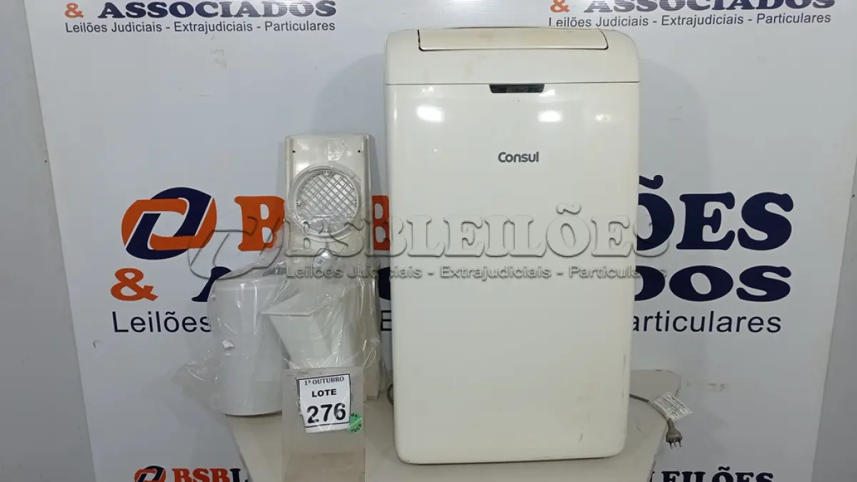 LOTE 276 - 01 AR CONDICIONADO PORTÁTIL 12000 BTU MARCA CONSUL. (NO ESTADO) ATENÇÃO! FAZER A VISITAÇÃO ANTES DE ARREMATAR, NÃO SABEMOS SE FUNCIONA, LEILÃO NÃO TEM GARANTIA E NEM DEVOLUÇÃO, SUJEITO A POSSÍVEIS AVARIAS VISÍVEIS/OCULTAS E/OU AUSÊNCIA DE COMPONENTES.