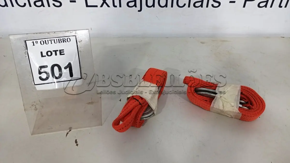 LOTE 501 - 02 CINTAS DE SEGURANÇA. (NO ESTADO) ATENÇÃO! FAZER A VISITAÇÃO ANTES DE ARREMATAR, NÃO SABEMOS SE FUNCIONA, LEILÃO NÃO TEM GARANTIA E NEM DEVOLUÇÃO, SUJEITO A POSSÍVEIS AVARIAS VISÍVEIS/OCULTAS E/OU AUSÊNCIA DE COMPONENTES.