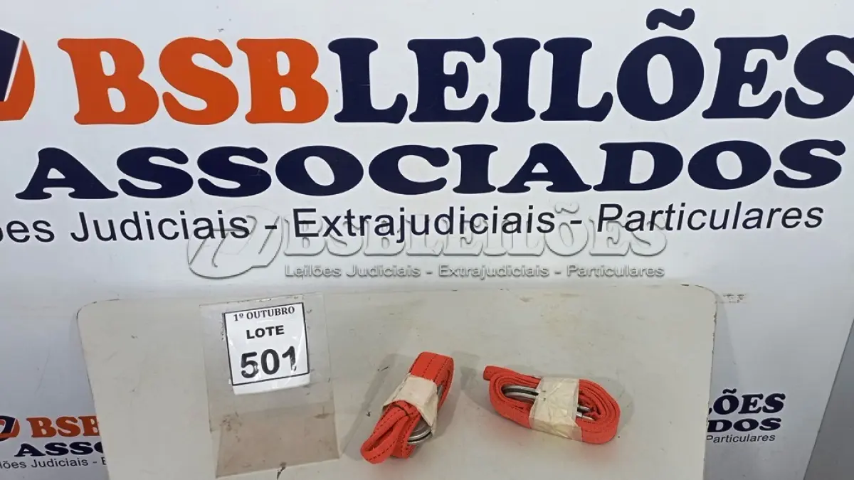 LOTE 501 - 02 CINTAS DE SEGURANÇA. (NO ESTADO) ATENÇÃO! FAZER A VISITAÇÃO ANTES DE ARREMATAR, NÃO SABEMOS SE FUNCIONA, LEILÃO NÃO TEM GARANTIA E NEM DEVOLUÇÃO, SUJEITO A POSSÍVEIS AVARIAS VISÍVEIS/OCULTAS E/OU AUSÊNCIA DE COMPONENTES.