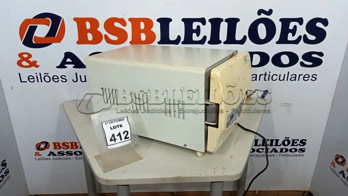 LOTE 412 - 01 AUTOCLAVE ALT 21L. (NO ESTADO) ATENÇÃO! FAZER A VISITAÇÃO ANTES DE ARREMATAR, NÃO SABEMOS SE FUNCIONA, LEILÃO NÃO TEM GARANTIA E NEM DEVOLUÇÃO, SUJEITO A POSSÍVEIS AVARIAS VISÍVEIS/OCULTAS E/OU AUSÊNCIA DE COMPONENTES.